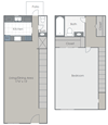 One bedroom floorplan layout